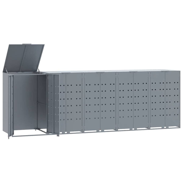 vidaXL Bin Storage for 5 Bins Grey 345x79x117 cm Steel