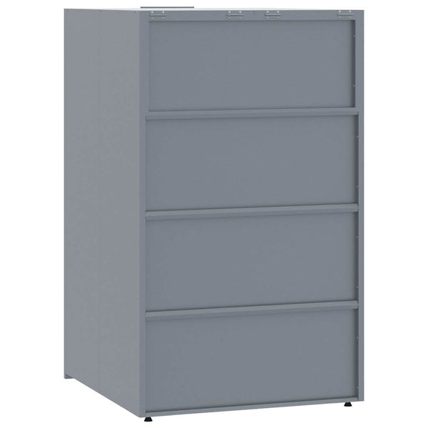 vidaXL Bin Storage for 5 Bins Grey 345x79x117 cm Steel
