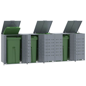 vidaXL Bin Storage for 5 Bins Grey 345x79x117 cm Steel