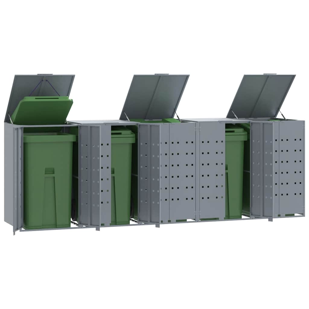 vidaXL Bin Storage for 5 Bins Grey 345x79x117 cm Steel