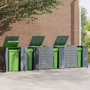 vidaXL Bin Storage Shed for 6 Bins Gray 414x79x117 cm Steel