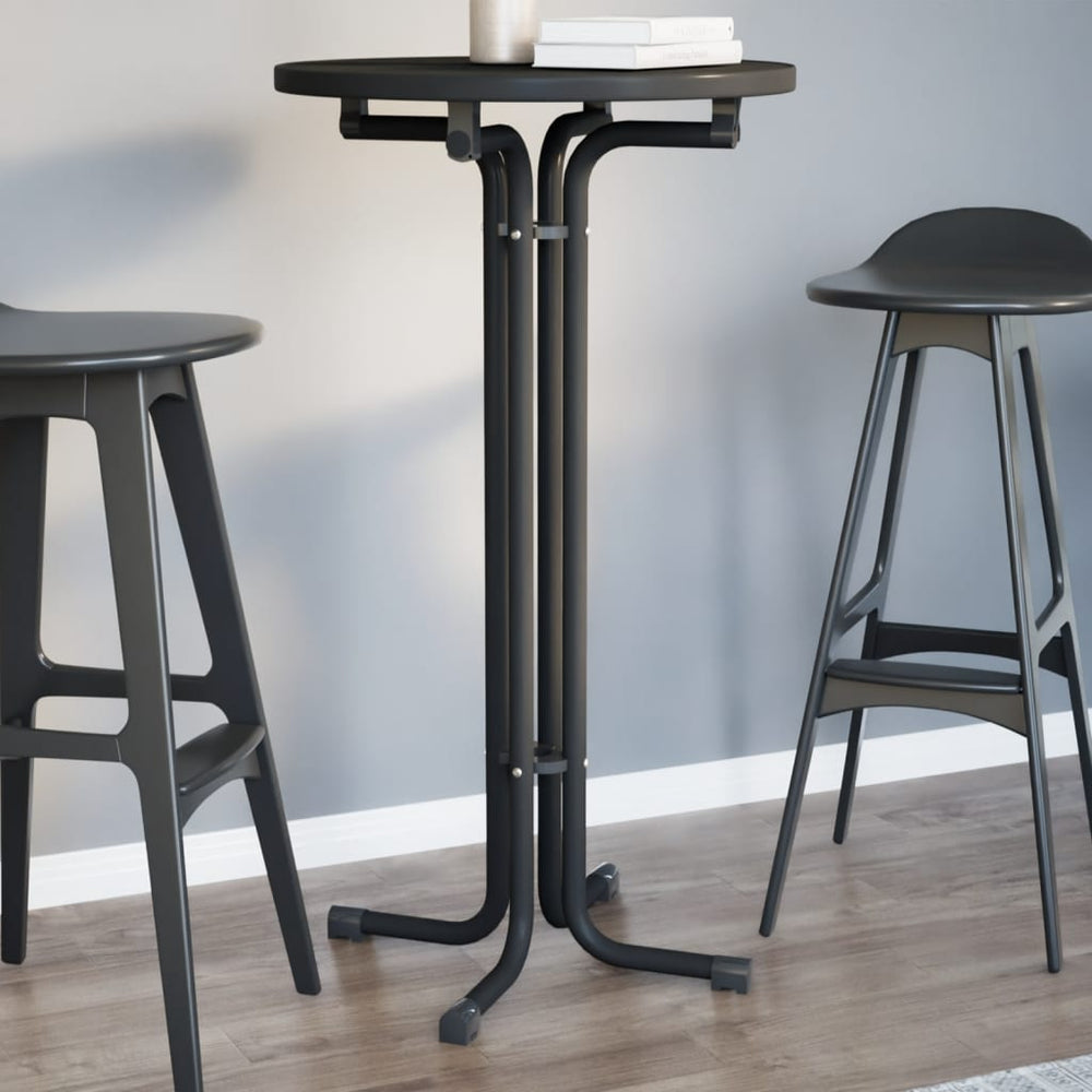 vidaXL Bar Table Black Ø60x110 cm Engineered Wood and Steel