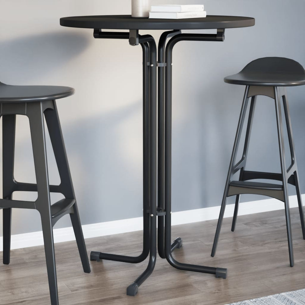 vidaXL Bar Table Black Ø80x110 cm Engineered Wood and Steel