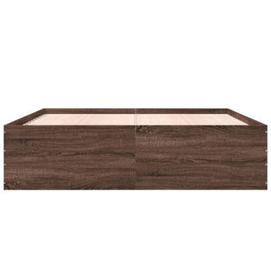vidaXL Bed Frame Brown Oak Look 200x200 cm Engineered Wood