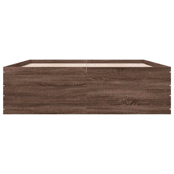 vidaXL Bed Frame Brown Oak Look 150x200 cm Engineered Wood