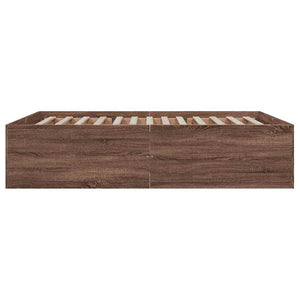 vidaXL Bed Frame Brown Oak Look 150x200 cm Engineered Wood