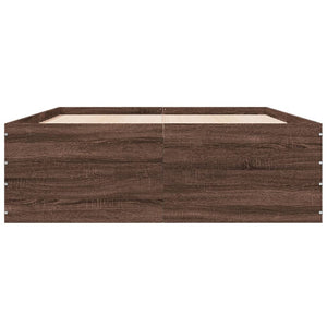 vidaXL Bed Frame Brown Oak Look 140x200 cm Engineered Wood