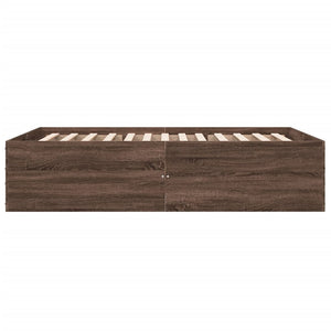 vidaXL Bed Frame Brown Oak Look 140x200 cm Engineered Wood