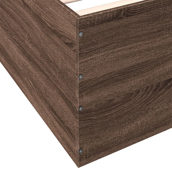 vidaXL Bed Frame Brown Oak Look 140x200 cm Engineered Wood