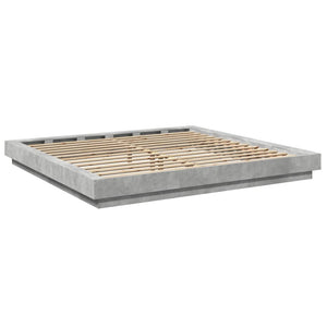 vidaXL Bed Frame with LED Concrete Grey 180x200 cm Engineered Wood
