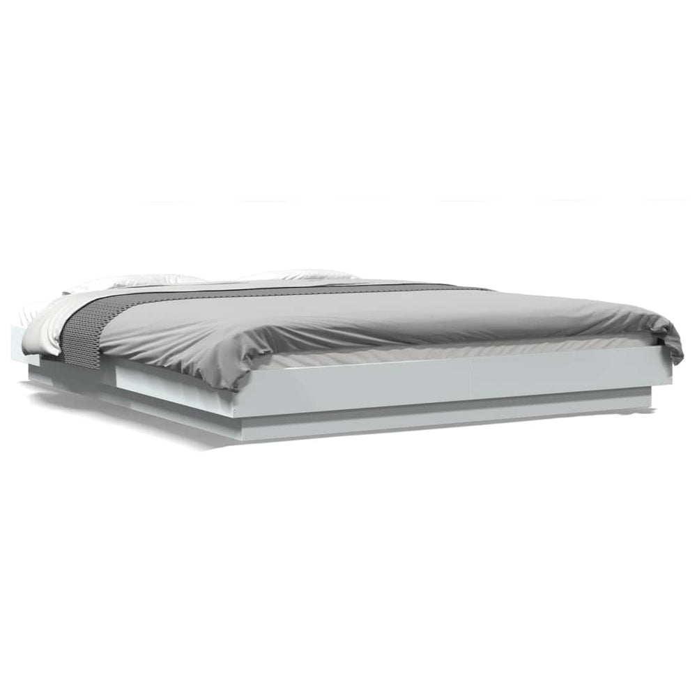 vidaXL LED Bed Frame White 160x200 cm Engineered Wood