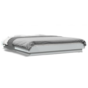 vidaXL LED Bed Frame White 160x200 cm Engineered Wood