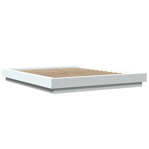 vidaXL LED Bed Frame White 160x200 cm Engineered Wood