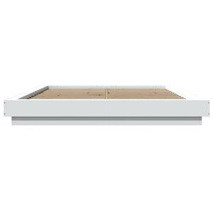 vidaXL LED Bed Frame White 160x200 cm Engineered Wood