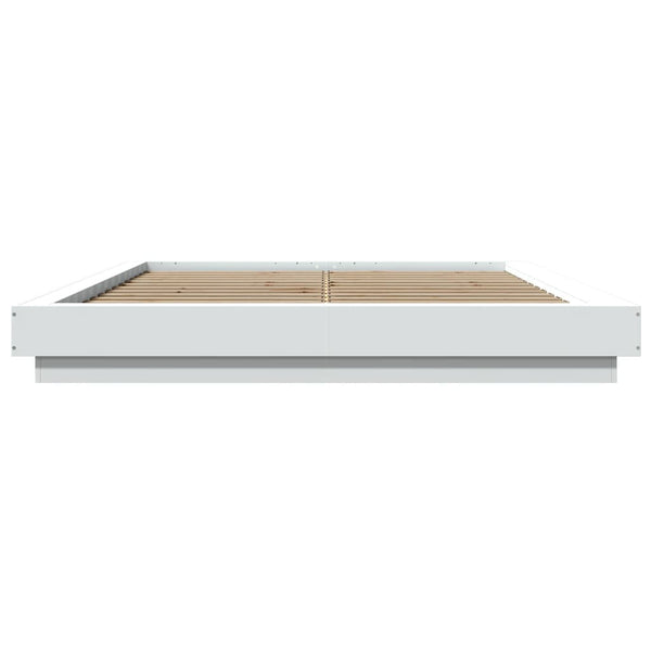 vidaXL LED Bed Frame White 160x200 cm Engineered Wood