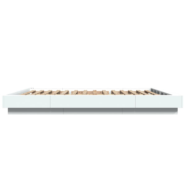 vidaXL LED Bed Frame White 160x200 cm Engineered Wood
