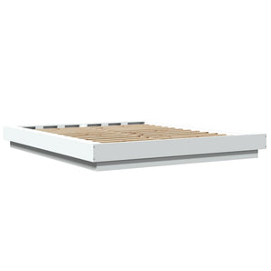 vidaXL LED Bed Frame White 160x200 cm Engineered Wood