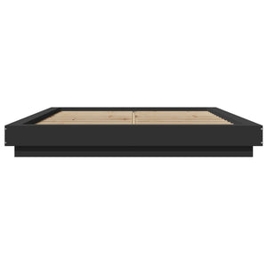 vidaXL LED Bed Frame Black 160x200 cm Engineered Wood