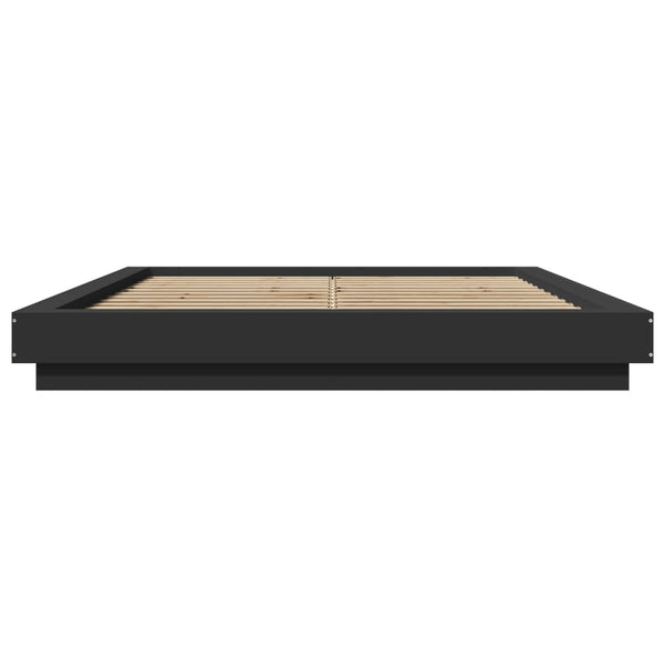 vidaXL LED Bed Frame Black 150x200 cm Engineered Wood
