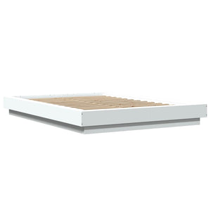 vidaXL LED Bed Frame White 120x200 cm Engineered Wood