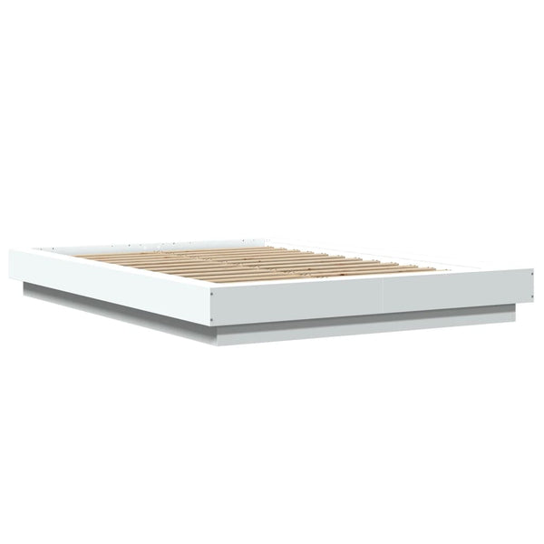 vidaXL LED Bed Frame White 120x200 cm Engineered Wood
