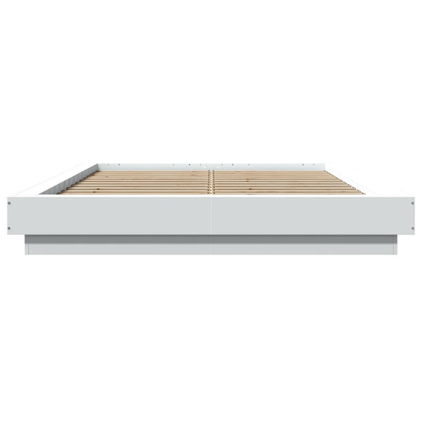 vidaXL LED Bed Frame White 120x200 cm Engineered Wood