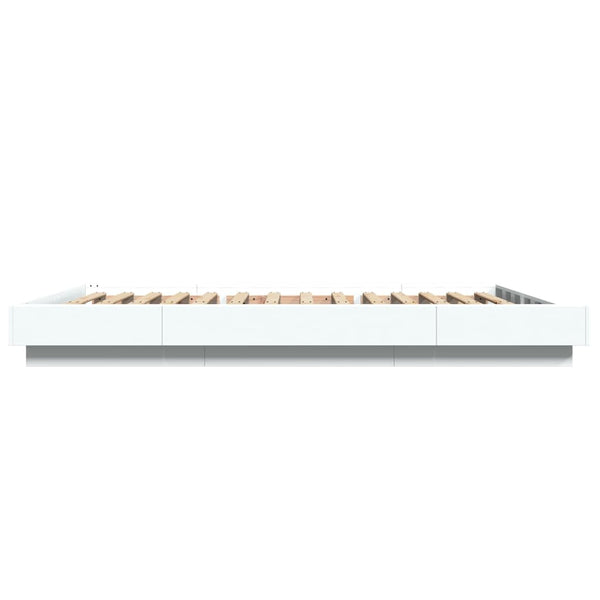 vidaXL LED Bed Frame White 120x200 cm Engineered Wood