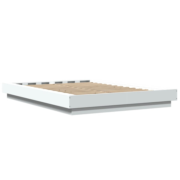 vidaXL LED Bed Frame White 120x200 cm Engineered Wood