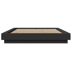 vidaXL LED Bed Frame Black 120x200 cm Engineered Wood