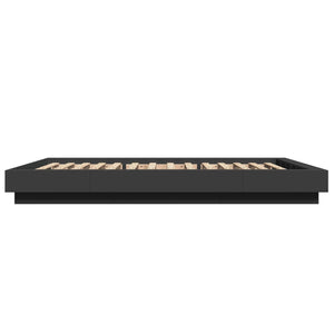 vidaXL LED Bed Frame Black 120x200 cm Engineered Wood