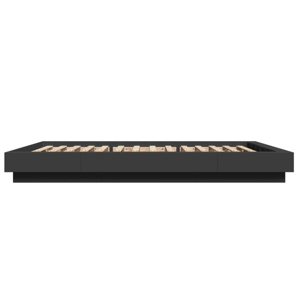 vidaXL LED Bed Frame Black 120x200 cm Engineered Wood