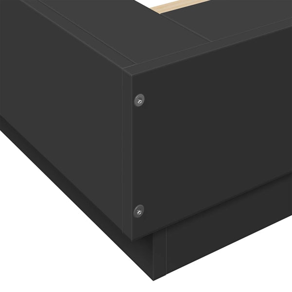 vidaXL LED Bed Frame Black 120x200 cm Engineered Wood