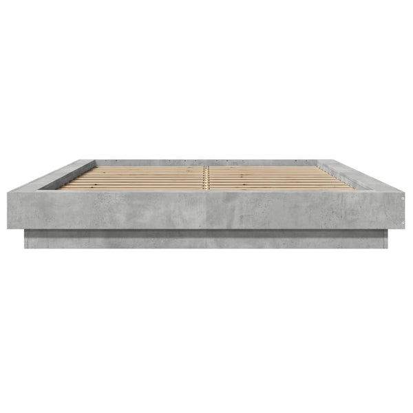 vidaXL Bed Frame with LED Concrete Grey 120x200 cm Engineered Wood