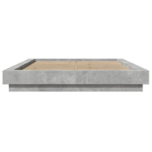 vidaXL LED Bed Frame Concrete Grey 140x190 cm Engineered Wood