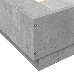 vidaXL LED Bed Frame Concrete Grey 135x190 cm Engineered Wood
