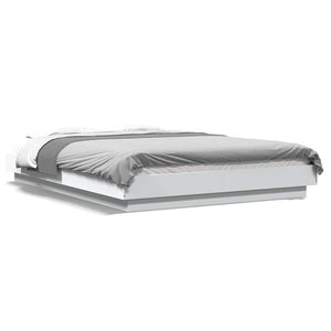 vidaXL LED Bed Frame White 120x190 cm Engineered Wood
