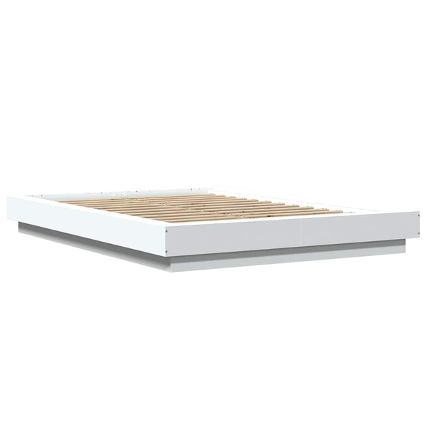 vidaXL LED Bed Frame White 120x190 cm Engineered Wood