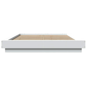 vidaXL LED Bed Frame White 120x190 cm Engineered Wood
