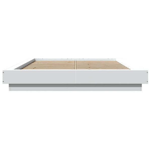 vidaXL LED Bed Frame White 120x190 cm Engineered Wood