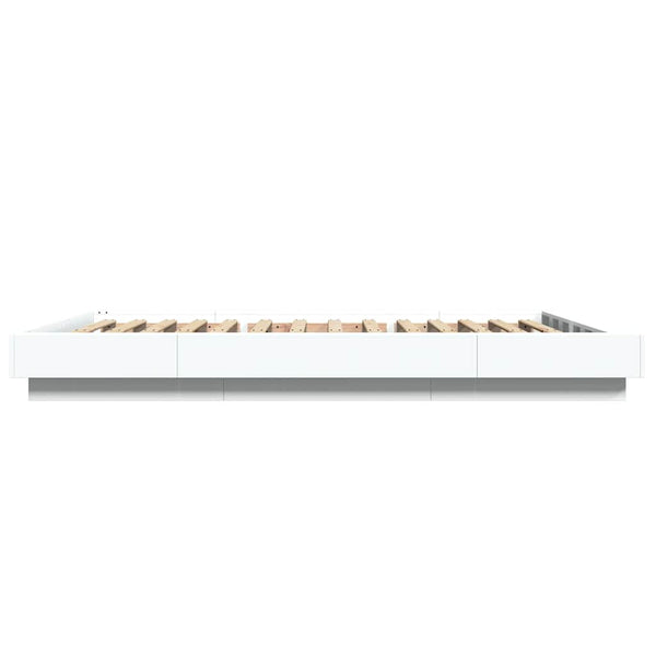 vidaXL LED Bed Frame White 120x190 cm Engineered Wood