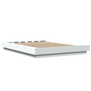 vidaXL LED Bed Frame White 120x190 cm Engineered Wood