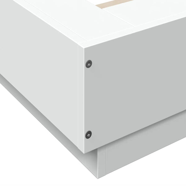 vidaXL LED Bed Frame White 120x190 cm Engineered Wood
