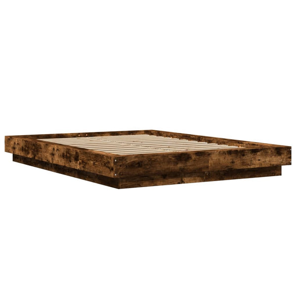 vidaXL Bed Frame Smoked Oak 140x200 cm Engineered Wood