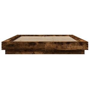 vidaXL Bed Frame Smoked Oak 140x200 cm Engineered Wood