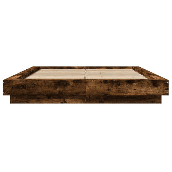 vidaXL Bed Frame Smoked Oak 140x200 cm Engineered Wood