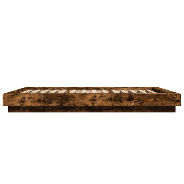 vidaXL Bed Frame Smoked Oak 140x200 cm Engineered Wood
