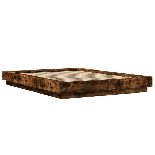 vidaXL Bed Frame Smoked Oak 140x200 cm Engineered Wood