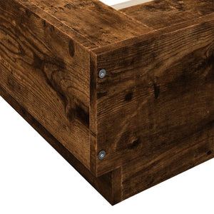 vidaXL Bed Frame Smoked Oak 140x200 cm Engineered Wood