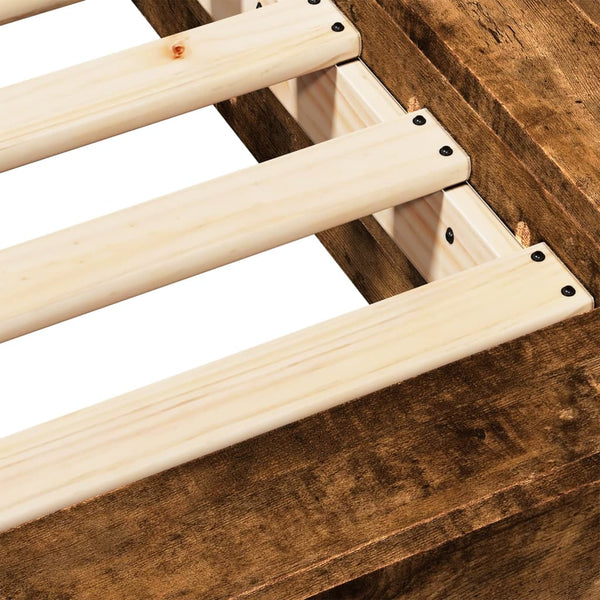 vidaXL Bed Frame Smoked Oak 140x200 cm Engineered Wood