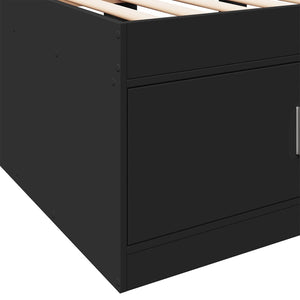 vidaXL Day Bed with Drawers, No Mattress, Black 100x200 cm